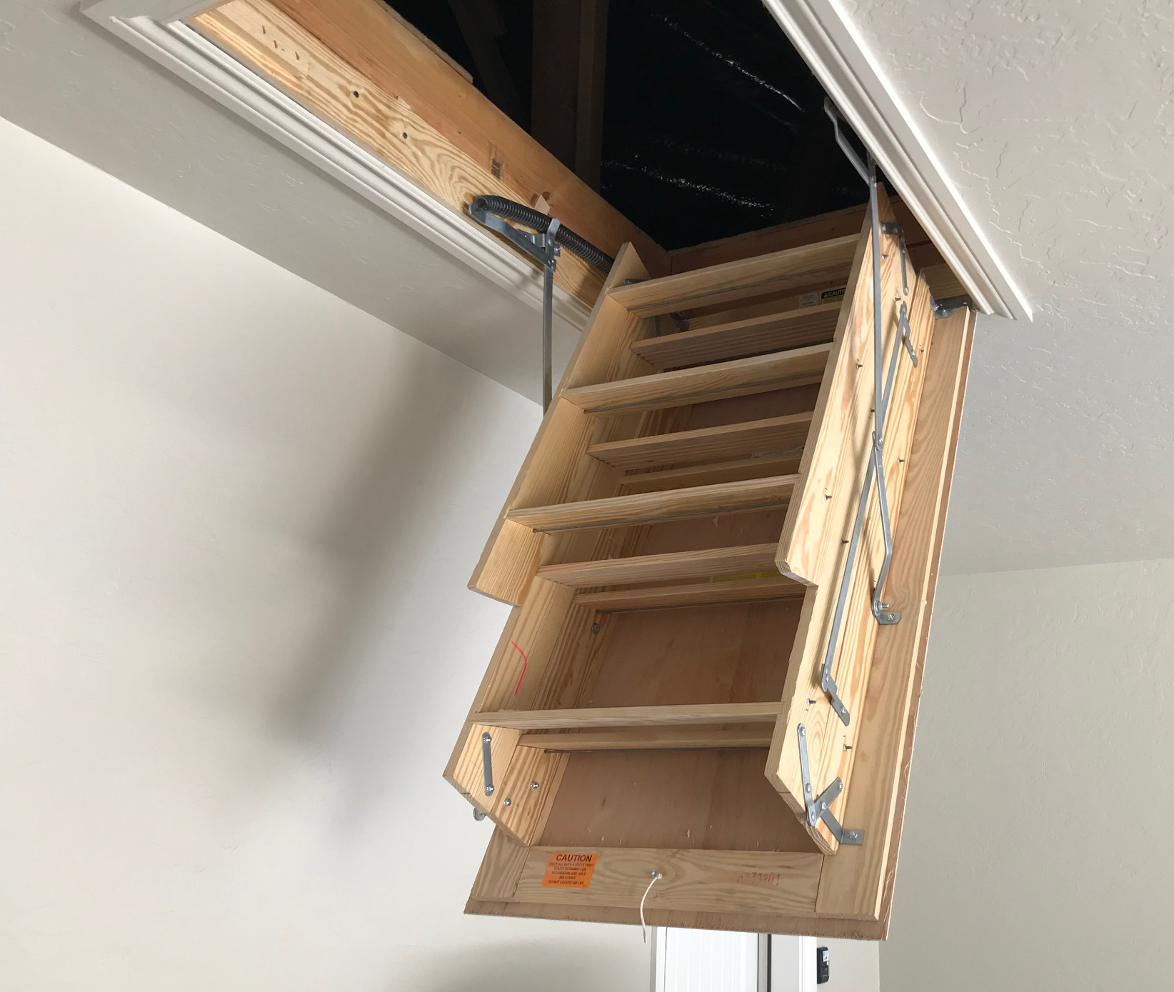 folding attic stair in a garage